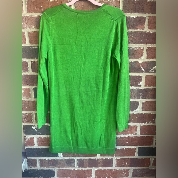 NWT Josie Natori 100% Silk Green Long Cardigan Duster Size Medium - Picture 10 of 13